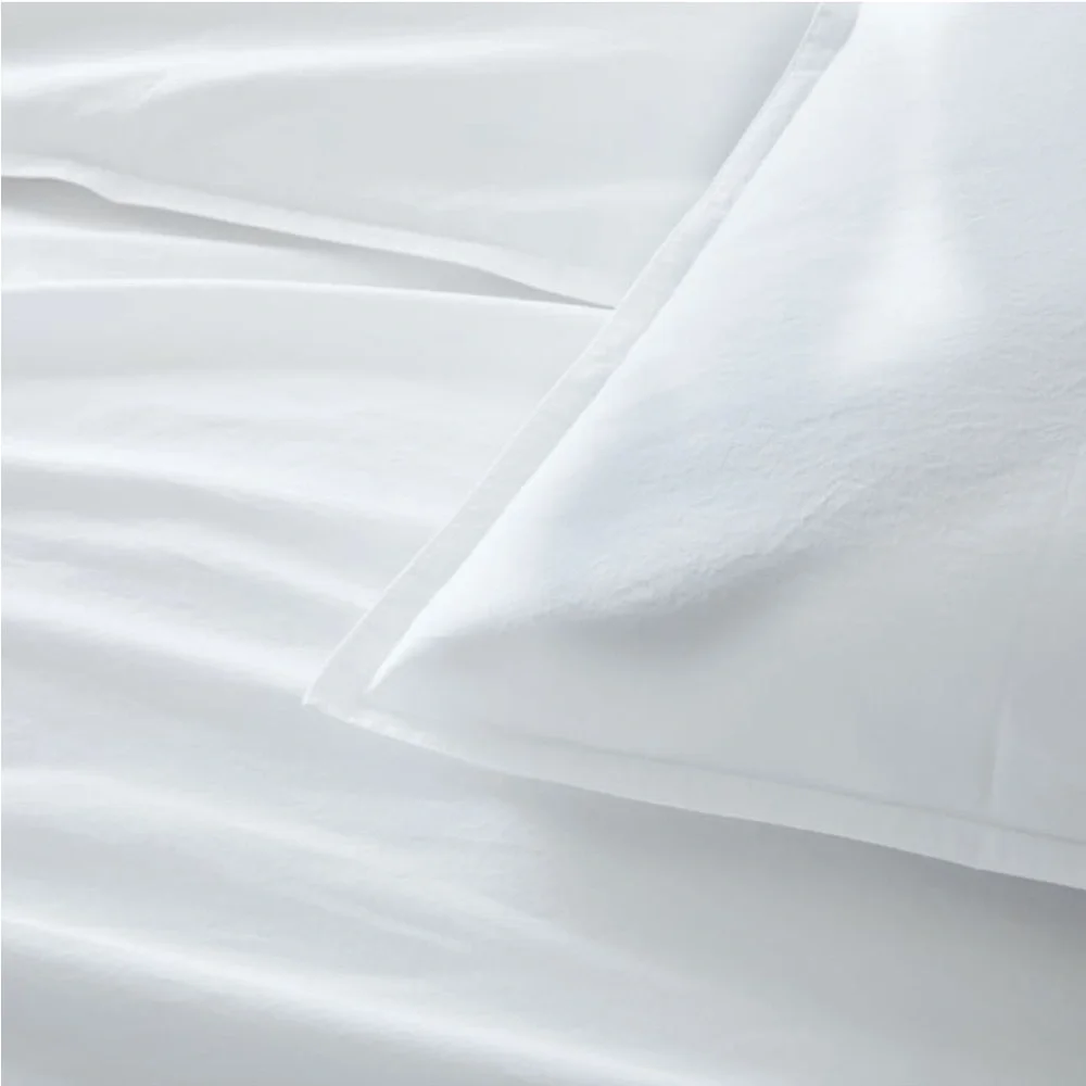 West Elm Organic Washed Cotton Percale King Sham in White